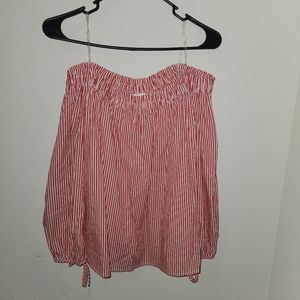 Active USA off the shoulder Striped top sz L